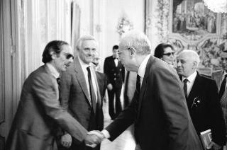 Il Presidente della Repubblica Francesco Cossiga incontra Francesco Spinelli, presidente del Consiglio nazionale dei minori