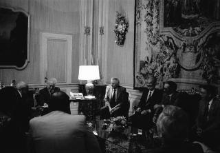 Il Presidente della Repubblica Francesco Cossiga incontra Francesco Spinelli, presidente del Consiglio nazionale dei minori