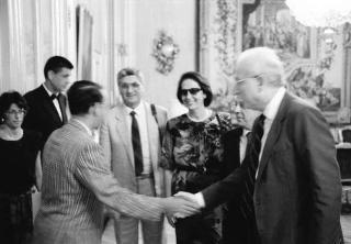 Il Presidente della Repubblica Francesco Cossiga incontra Francesco Spinelli, presidente del Consiglio nazionale dei minori