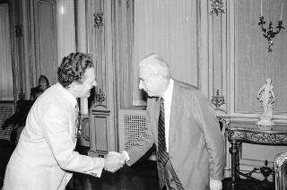 Il Presidente della Repubblica Francesco Cossiga incontra Horst Schlitter, corrispondente a Roma del "Frankfurter Rundschau"