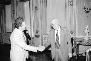 Il Presidente della Repubblica Francesco Cossiga incontra Horst Schlitter, corrispondente a Roma del "Frankfurter Rundschau"