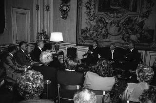 Udienza del Presidente della Repubblica Francesco Cossiga con Gianfranco Imperatori, presidente dell'Associazione italiana contro le leucemie, con una rappresentanza del sodalizio