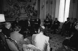 Udienza del Presidente della Repubblica Francesco Cossiga con Gianfranco Imperatori, presidente dell'Associazione italiana contro le leucemie, con una rappresentanza del sodalizio