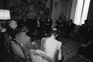 Udienza del Presidente della Repubblica Francesco Cossiga con Gianfranco Imperatori, presidente dell'Associazione italiana contro le leucemie, con una rappresentanza del sodalizio