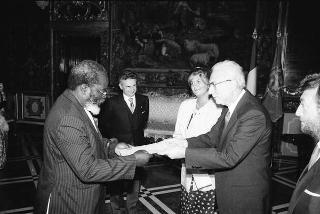 Tibamanye Mweene Mushanga, nuovo ambasciatore della Repubblica di Uganda: presentazione delle Lettere credenziali