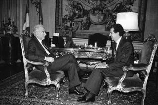 Il Presidente della Repubblica Francesco Cossiga riceve in udienza Pietro Giubilo, nuovo sindaco di Roma
