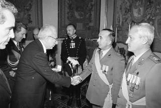 Incontro con una delegazione di allievi dell'Accademia militare di Modena, in servizio di Guardia d'Onore al Palazzo del Quirinale