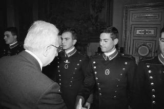 Incontro con una delegazione di allievi dell'Accademia militare di Modena, in servizio di Guardia d'Onore al Palazzo del Quirinale