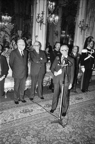 Incontro del Presidente della Repubblica Francesco Cossiga con l'on. Carlo Donat Cattin, ministro della sanità, con il nuovo Consiglio superiore della sanità