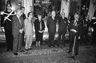 Incontro del Presidente della Repubblica Francesco Cossiga con l'on. Carlo Donat Cattin, ministro della sanità, con il nuovo Consiglio superiore della sanità