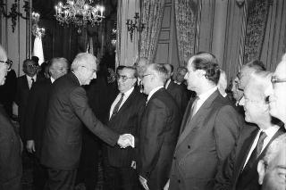 Incontro del Presidente della Repubblica Francesco Cossiga con l'on. Carlo Donat Cattin, ministro della sanità, con il nuovo Consiglio superiore della sanità