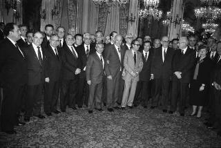 Incontro del Presidente della Repubblica Francesco Cossiga con l'on. Carlo Donat Cattin, ministro della sanità, con il nuovo Consiglio superiore della sanità