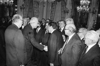 Incontro del Presidente della Repubblica Francesco Cossiga con l'on. Carlo Donat Cattin, ministro della sanità, con il nuovo Consiglio superiore della sanità