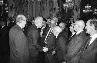 Incontro del Presidente della Repubblica Francesco Cossiga con l'on. Carlo Donat Cattin, ministro della sanità, con il nuovo Consiglio superiore della sanità