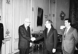 Incontro del Presidente della Repubblica Francesco Cossiga con Jacques Delors, presidente della Commissione CEE