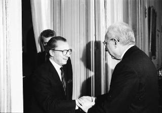 Incontro del Presidente della Repubblica Francesco Cossiga con Jacques Delors, presidente della Commissione CEE