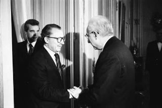 Incontro del Presidente della Repubblica Francesco Cossiga con Jacques Delors, presidente della Commissione CEE