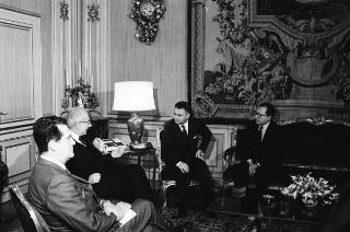 Incontro del Presidente della Repubblica Francesco Cossiga con Jacques Delors, presidente della Commissione CEE