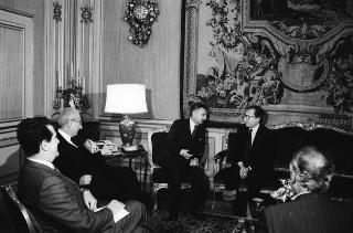 Incontro del Presidente della Repubblica Francesco Cossiga con Jacques Delors, presidente della Commissione CEE