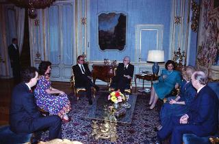 Colazione in onore del Presidente della Repubblica d'Irlanda Patrick Hillery e signora