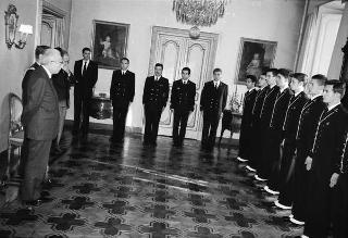 Incontro con una delegazione di allievi dell'Accademia navale di Livorno, in servizio di Guardia d'Onore al Palazzo del Quirinale