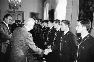 Incontro con una delegazione di allievi dell'Accademia navale di Livorno, in servizio di Guardia d'Onore al Palazzo del Quirinale