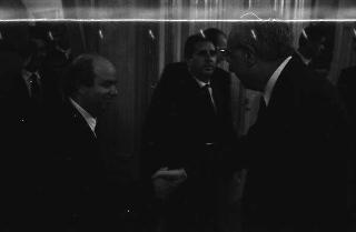 Il Presidente della Repubblica Francesco Cossiga riceve la visita dell'on. Ivo Butini, sottosegretario di Stato all'industria, commercio e artigianato, con Giacinto Urso, presidente dell'Amministrazione provinciale di Lecce, la giunta e i capigruppo consiliari