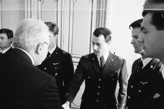Incontro con una delegazione di allievi dell'Accademia Aeronautica di Pozzuoli, in servizio di Guardia d'Onore al Palazzo del Quirinale