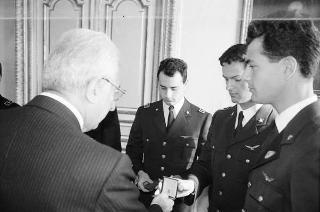 Incontro con una delegazione di allievi dell'Accademia Aeronautica di Pozzuoli, in servizio di Guardia d'Onore al Palazzo del Quirinale