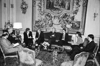 Il Presidente della Repubblica Francesco Cossiga riceve la visita del presidente del Senato australiano, Kerry Sibraa