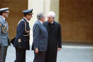 Visita di Stato del Presidente del Portogallo Mario Soares e la signora Maria Barroso