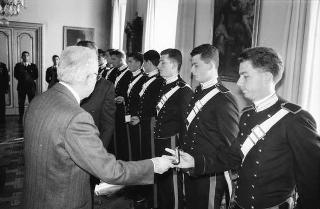 Incontro con una delegazione di allievi della Scuola sottufficiali carabinieri di Velletri, in servizio di Guardia d'Onore al Palazzo del Quirinale
