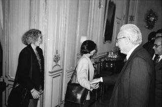 Udienza del Presidente della Repubblica Francesco Cossiga con Paolo Armaroli e Fausto Cuocolo, e un gruppo di studenti