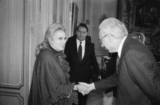 Incontro del Presidente della Repubblica Francesco Cossiga con Guido Alberti, ideatore del "Premio Strega"