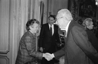 Incontro del Presidente della Repubblica Francesco Cossiga con Guido Alberti, ideatore del "Premio Strega"