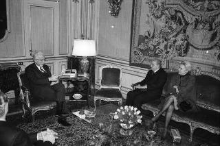 Incontro del Presidente della Repubblica Francesco Cossiga con Guido Alberti, ideatore del "Premio Strega"