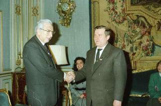 Colloquio del Presidente della Repubblica Francesco Cossiga con il leader polacco Lech Walesa