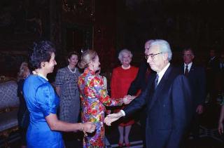 Il Presidente della Repubblica Francesco Cossiga durante la visita ufficiale del Presidente degli Stati Uniti George Herbert Walker Bush e della signora Barbara Bush (26-28 maggio 1989)