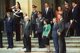 Il Presidente della Repubblica Francesco Cossiga durante la visita ufficiale del Presidente degli Stati Uniti George Herbert Walker Bush e della signora Barbara Bush (26-28 maggio 1989)
