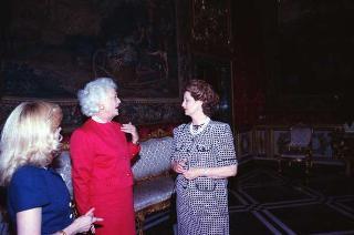 Il Presidente della Repubblica Francesco Cossiga durante la visita ufficiale del Presidente degli Stati Uniti George Herbert Walker Bush e della signora Barbara Bush (26-28 maggio 1989)