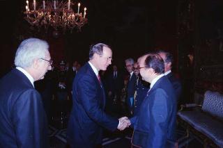 Il Presidente della Repubblica Francesco Cossiga durante la visita ufficiale del Presidente degli Stati Uniti George Herbert Walker Bush e della signora Barbara Bush (26-28 maggio 1989)