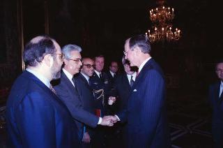 Il Presidente della Repubblica Francesco Cossiga durante la visita ufficiale del Presidente degli Stati Uniti George Herbert Walker Bush e della signora Barbara Bush (26-28 maggio 1989)