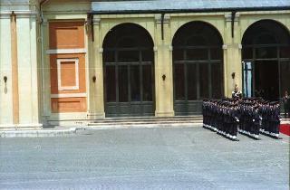 Il Presidente della Repubblica Francesco Cossiga durante la visita ufficiale del Presidente degli Stati Uniti George Herbert Walker Bush e della signora Barbara Bush (26-28 maggio 1989)