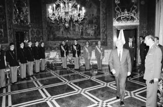Incontro con una delegazione di allievi dell'Accademia militare di Modena, in servizio di Guardia d'Onore al Palazzo del Quirinale