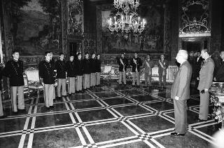 Incontro con una delegazione di allievi dell'Accademia militare di Modena, in servizio di Guardia d'Onore al Palazzo del Quirinale