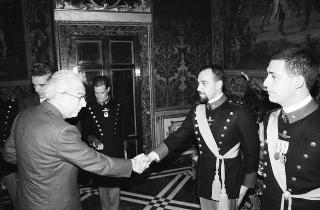 Incontro con una delegazione di allievi dell'Accademia militare di Modena, in servizio di Guardia d'Onore al Palazzo del Quirinale