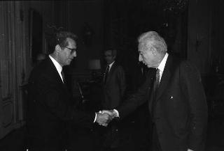 Il Presidente della Repubblica Francesco Cossiga riceve la visita di Tarcisio Andreolli, presidente della Giunta Regionale del Trentino Alto Adige