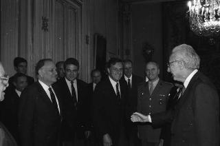 Incontro del Presidente della Repubblica Francesco Cossiga con Alessandro Ortis, nuovo presidente del Consiglio direttivo dell'Associazione nazionale Nunziatella, con il Consiglio nazionale