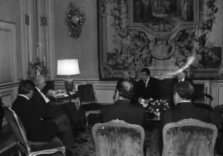 Incontro del Presidente della Repubblica Francesco Cossiga con Alessandro Ortis, nuovo presidente del Consiglio direttivo dell'Associazione nazionale Nunziatella, con il Consiglio nazionale