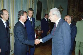 Incontro del Presidente della Repubblica Francesco Cossiga con l'on. Antonio Gava, ministro dell'interno, e i prefetti di nuova nomina